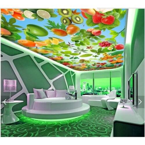 3D wallpaper custom 3d ceiling wallpaper murals Fruit super clear frescoes zenith background wall 3d living room photo wallpaper