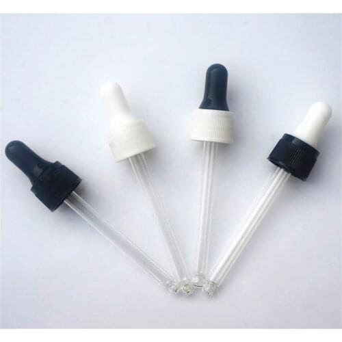 5-100ml 20-300pcs Essential Oil Bottles Cap Black/white Plastic Cover Dropper Lid Glue Head Lid with 18/410 Glass Dropper Pipe