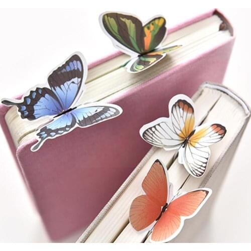 5pcs Creative Bookmark Colorful Butterfly Paper Reading Bookmarks Stationery Book Marker Page Supplies School Creative Q4L0