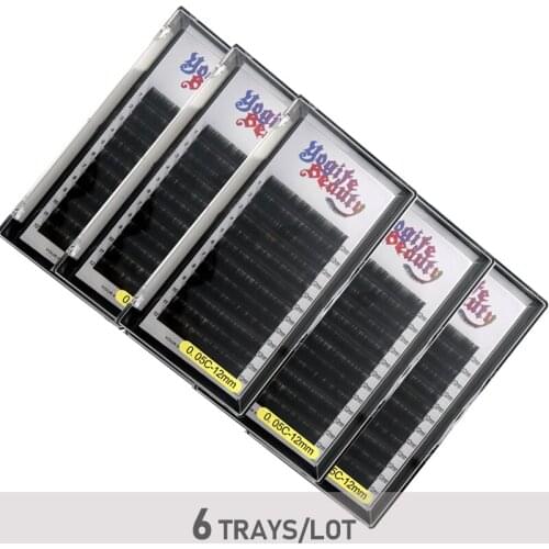 6Trays/Lot C D Curl Classical Soft Mink Eyelash Extension 100% Hand Made Maquiagem Cilias for Professionals from Yogife Beauty