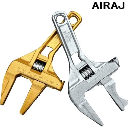 AIRAJ Multi-function Adjustable Wrench Alloy Large Open Wrench Universal Spanner Repair Tool for Water Pipe Screw Bathroom