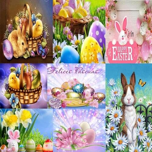Diamonds embroidery painting Easter eggs 5d Diy Full of round diamond home Decoration Easter gifts