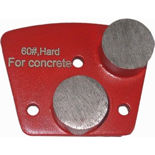 KT02 Diamond Grinding Shoes Diamond Grinding Block with Two Round Segments for Concrete and Terrazzo Floor 9 Pieces One Set