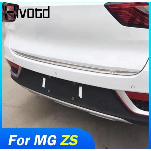 For MG ZS Car Accessories 2017-2020 Car Rear Tail Door Strip Trunk Trim Stickers Cover Trims ABS Chrome Exterior Decoration
