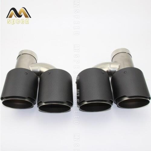Car accessories Muffler double out h-type tail throat without light optional carbon fiber stainless steel The mirror for BMW E46
