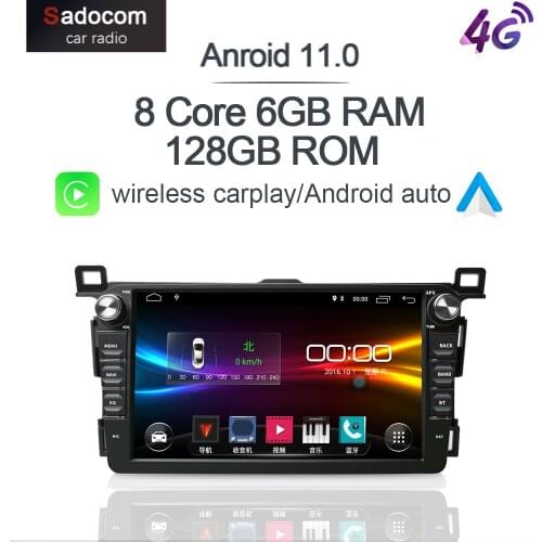 Carplay 9" DSP Android 10.0 6G+128G Car DVD Player For Toyota RAV4 RAV 4 2013-2019 4G SIM LTE GPS Navigation Stereo RDS Radio