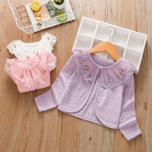 EuerDoDo Jacket For Girls Lace Collar Flower Child Coat Teen One Button Closure Spring Autumn Childrens Jacket