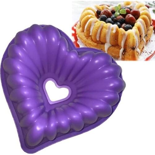 DIY Silicone Love Heart Shape Cake Mold Freezing and Baking Pastry Molds Mousse Bread Mould Bakeware Non-Stick Cake Pan
