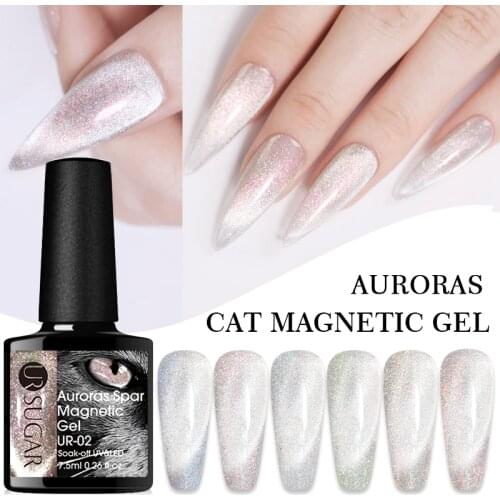 UR SUGAR 7.5ml Cat Eye Magnetic Gel Nail Polish Galaxy Laser Auroras Snowlight Soak Off Long Lasting Varnish UV Base Top Coat
