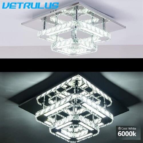 K9 Crystal Ceiling Chandeliers Decorative Led Ceiling Lamps Surface Mounted Plafonniers Lighting Fixtures Living Room Decoration