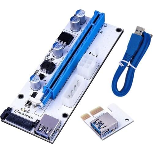 008S 1X TO 16X VGA Card Extension Cable PCI-E DC-DC 60cm USB 3.0 Cable Riser Card Riser Adapter Card for Computer