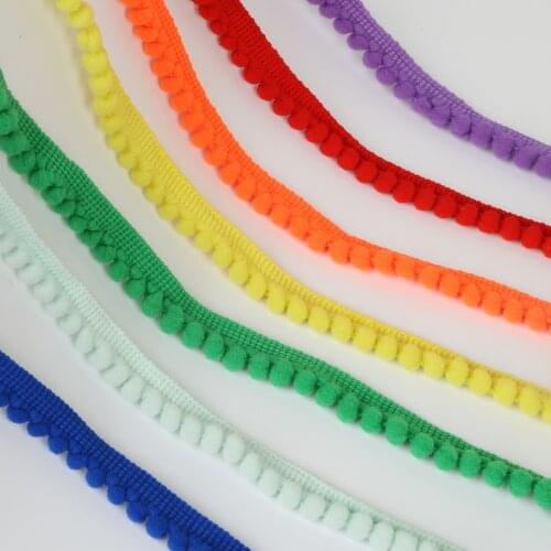 5yards/lot 10mm Fringe Pompom Ribbons Trim DIY Sewing Accessory Tassel Ball Lace Ribbon Braid for Clothes Handmade Accessory