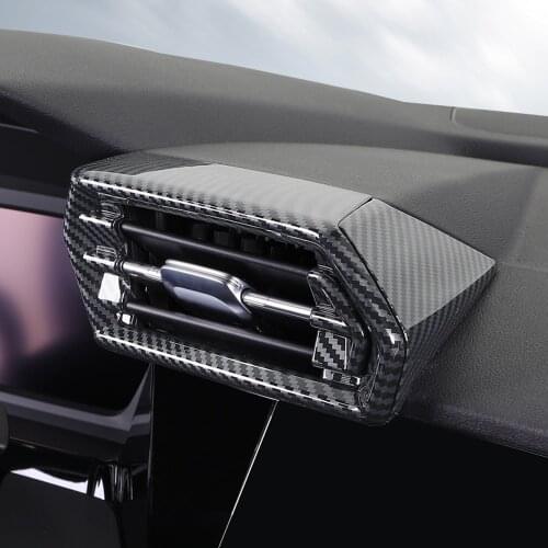 LHD! 4PCS Carbon Fiber Printed Interior Front Air Condition Vent Cover Trim for Audi A3 8Y 2020 2021 2022 Accessories