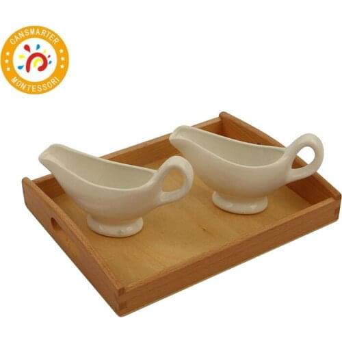 Montessori Material Pouring Variation Daily Life Children Toy Teaching Aids Tray Classification Mung Bean Baby Toy