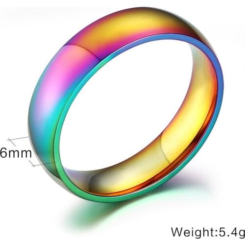 Trendy Gold-color Women's Ring Magic Color Stainless Steel Wedding Engagement Rings