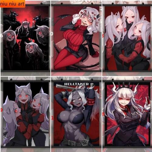 Helltaker Cerberus Modeus Malina Anime Diamond Painting Diamond Mosaic Cross Stitch Kits Full Diamond Embroidery Room Decoration