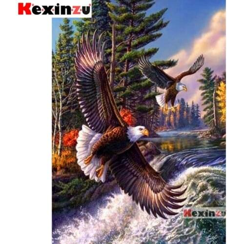 Kexinzu Full 5D DIY Square/Round Drill Diamond Painting Embroidery Kit "Forest eagle" Mosaic Cross Stitch Stickers Decor Gift Xy