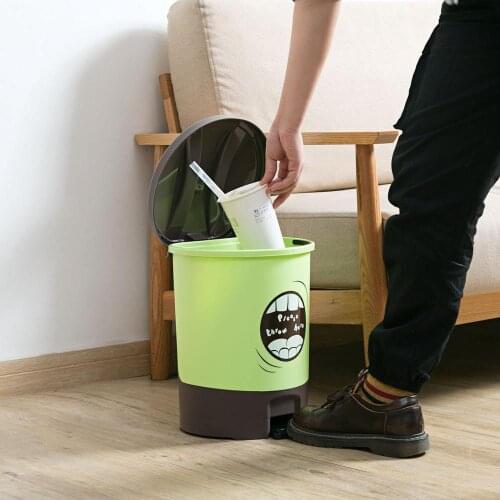 Foot Pedal Type Large Trash Can With Lid Kitchen Waste Bin Sitting Room Toilet Trash Office Paper Basket