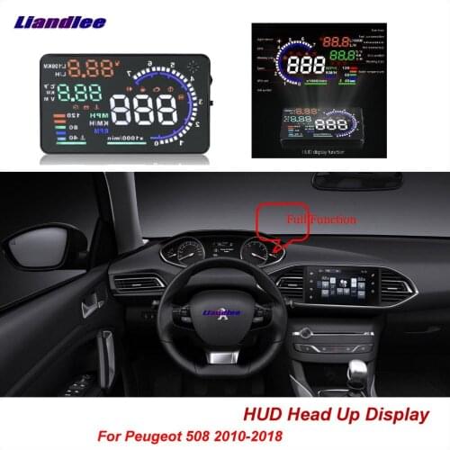 Liandlee For Peugeot 508 2010-2018 OBD Safe Driving Screen Car HUD Head Up Display Full Function Projector Refkecting Windshield