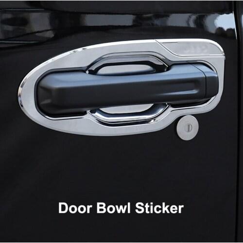 QHCP Car Exterior Door Bowl Frame Covers Panel Stickers ABS Carbon Fiber Black Electroplating Silver For Jeep Wrangler 2018 2019