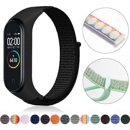 For Xiaomi Mi band 6 strap Colorful Nylon Loop Bracelet Wristband Xiomi Miband 5 4 Band6 Band5 Band4 Silicone Frame Shell Cover