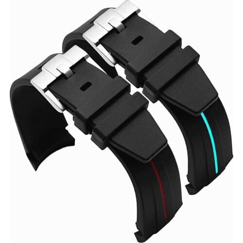 Silicone strap mens watch accessories pin buckle 20mm for Rolex water ghost GMT rubber strap womens sports waterproof band