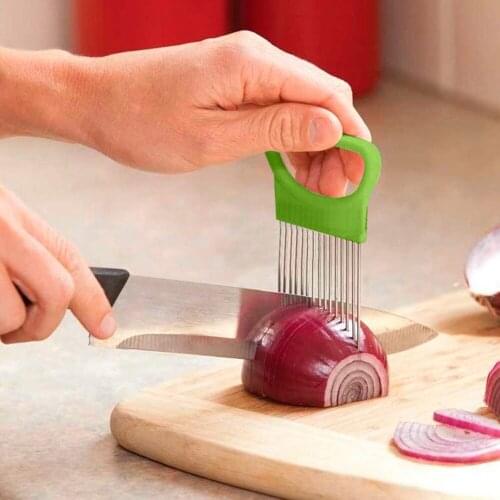 Kitchen Cutting Tools Tomato Onion Vegetable Slicer Cutting Aid Stand Guide Cutter Fork Safe Vegetable Gadgets Accessories
