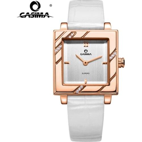 Luxury Brand Watches Women Square diamond watches bracelet set ladies leather Band quartz Wristwatches female clock CASIMA 2611