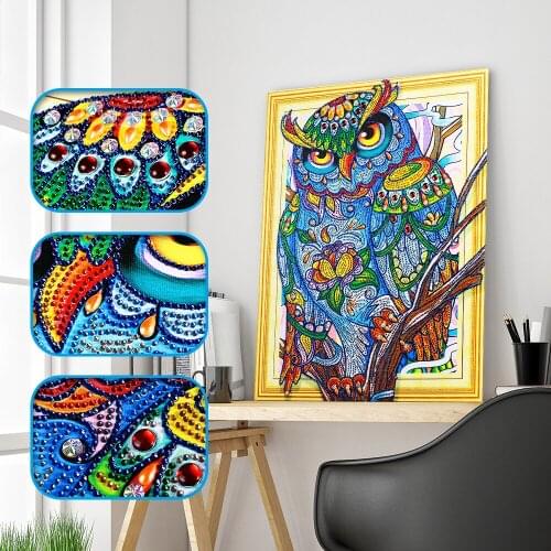 SHANSHIYOUPIN 5D DIY Special Shaped Diamond Painting Animal Owl Head Cross stitch Diamond Embroidery Rhinestones Home Decor