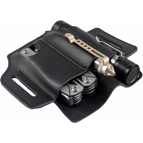 Tactical Leather Sheath for Leatherman Multitool Sheath EDC Pocket Organizer Holder for Belt Flashlight Camping Outdoor Tool