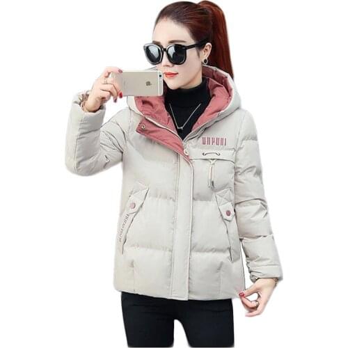 Trending Products Cotton clothes Women winter jacket Large size Short coat Hooded Down cotton Warm Outwear Free shipping 1912
