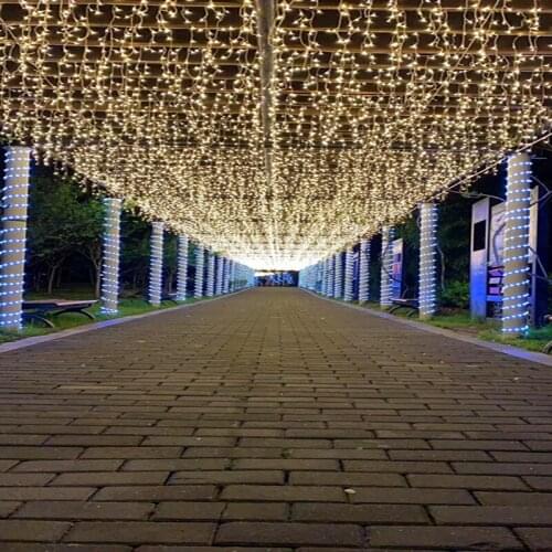 Solar Icicle Lights Outdoor Lighting Decorative Curtain Mobile Booth Lights Decorative Icicle Wedding Party Yard Lamp