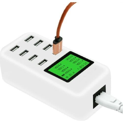 Multi 8 Port Smart USB Charger Adapter with LCD Display US/EU/UK for Iphone 7 Xiaomi Samsung HTC Smart Dock