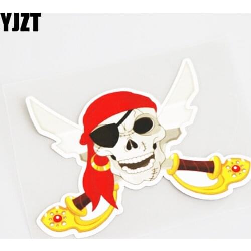 YJZT 11.3CM*8.5CM Interesting Skull PVC Waterproof Car Sticker Decoration Decals 13-1162