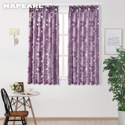 NAPEARL 1 PC Kitchen Door Semi-Blackout Curtains for Living Room Ready Made Panel Drapery Window Floral Jacquard Design