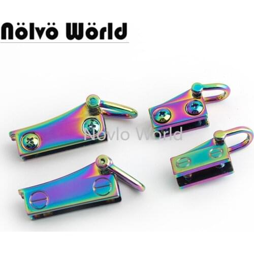 10-50 pieces,30mm Anodized Rainbow Finished DY purse 2 side clips bags purse gusset clasp hardware