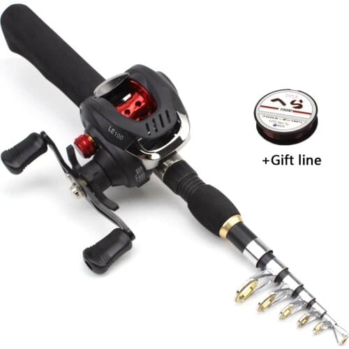 1.65m Fishing rod with reel telescopic Portable Casting Rod and Reels set Travel Outdoor sports Trout fishing fish Boat pole
