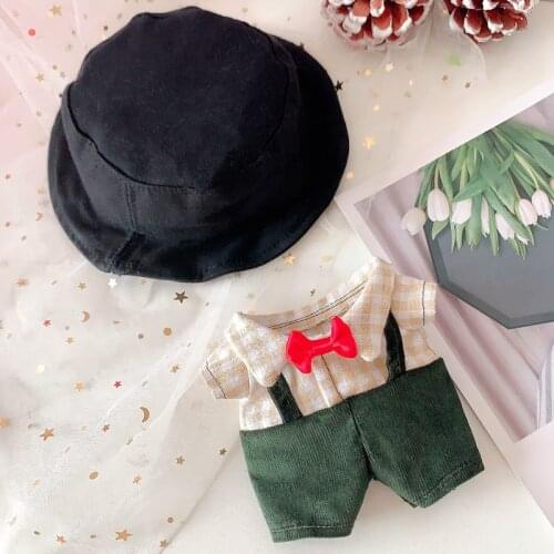 1set 20cm doll clothes hat and Dresses doll accessories for our generation Korea Kpop EXO idol Dolls gift DIY Toys