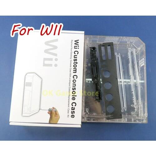 1set For Nintend Wii Full Housing Shell Case Cover With Button With Retail Packing Cover Housing Case Shell for Wii Console