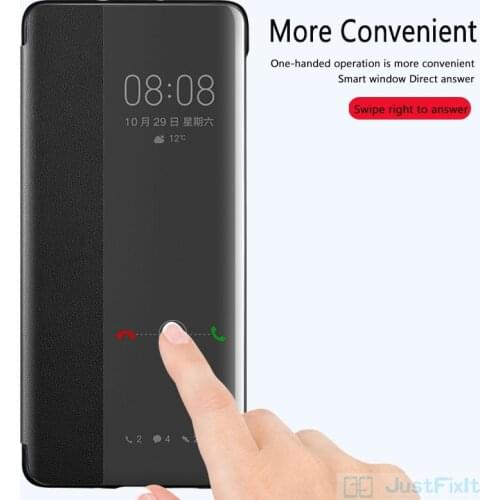 100% Official HUAWEI P40pro P30pro Case Flip Smart View Cute Leather Huawei P40 pro Case P30 pro Case Original Cover