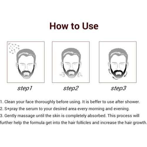 2021 New 20ml Men Beard Growth Serum Spray Plant Extract Mustache Hair Nourish Liquid