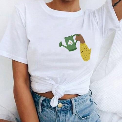 2021 Women Casual Harajuku Fashion T-shirt Watering can cute print Kawaii Casual New Streetwear Tee Hipster t-shirt femme