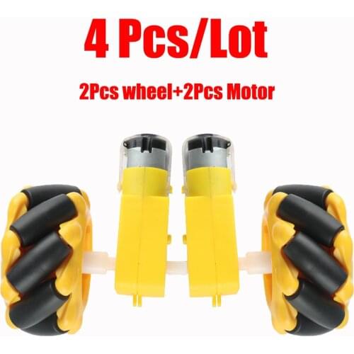 A pair DIY Robot Car Parts Two 60mm TT Motor Omni Directional Wheel For Mecanum