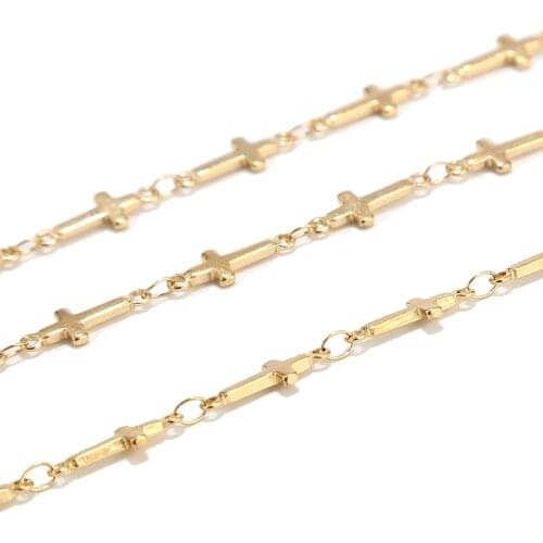 5 Meter Gold Tone Stainless Steel Welded Cross Chain for Men Femal Jewelry Necklace Bracelet Anklet Making