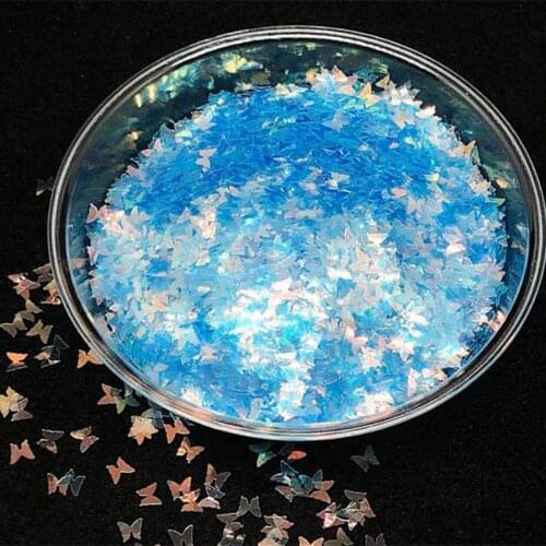 Butterfly Sequins Nail Art Glitter Flakes for acrylic UV Gel Polish Paillettes Decor Circle Round 50g