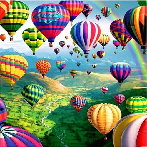 New 5D DIY Full Round Diamond Painting "Rainbow Balloons" 3D Embroidery Cross Stitch Rhinestone Mosaic Home Decor Gift YC389