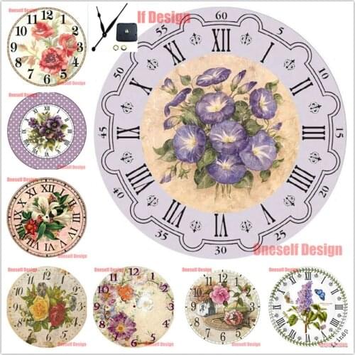 Diamond mosaic sale flower 5d diamond painting full square/round clock flower 5d diamond embroidery clock rhinestone pictures