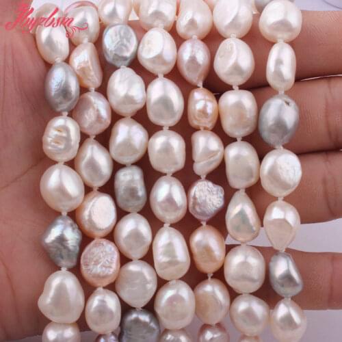 9-11mm Freeform Shape Freshwater Pearl Natural Stone Beads Fashion Handwork Not Button For Woman Christmas Gift Necklace 60"