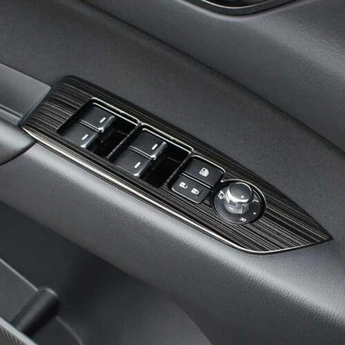 For Mazda CX-5 CX5 2017-2019 ABS Inner Window Lift Switch Button Cover Trim Side Door Handle Armrest Frame 4pcs Car Accessories
