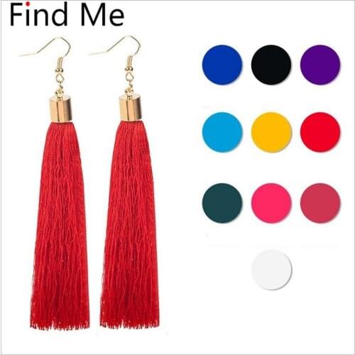 Find Me 2019 new brand Fashion Vintage weaving long tassels Drop Earrings for Women Jewelry punk boho Dangle Earrings wholesale